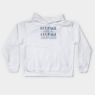 Courage Calls to Courage Everywhere Quote from Millicent Fawcett Kids Hoodie